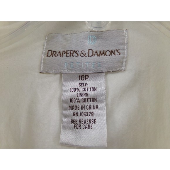 Drapers And Damons Women’s White Lace Jacket  16P button Blazer with pockets - Picture 3 of 9